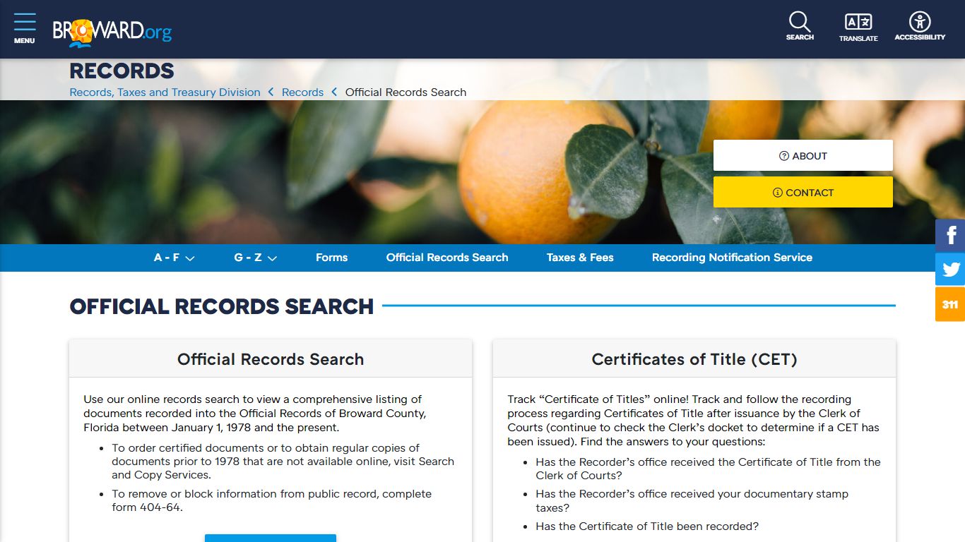 Records Official Records Search - Broward County, Florida